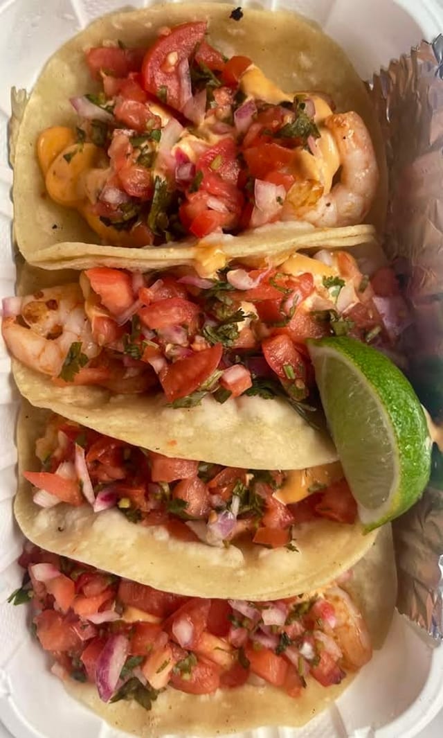 4 Shrimp Tacos.